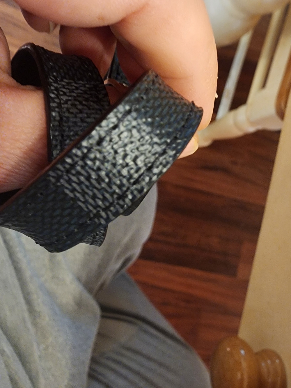 Louis Vuitton Damier Graphite Sign It double bracelet with silver-toned LV logo - Picture 8 of 10